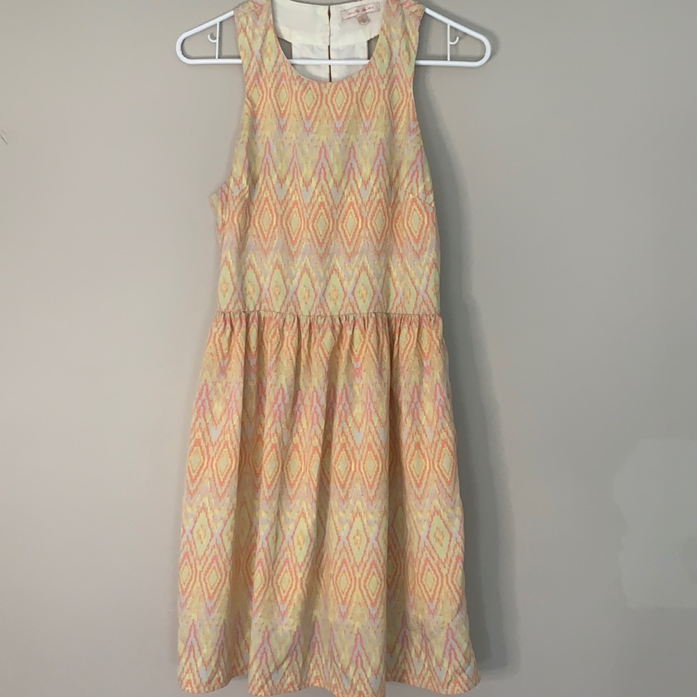 Small sundress in Ikat pattern- fun back detail